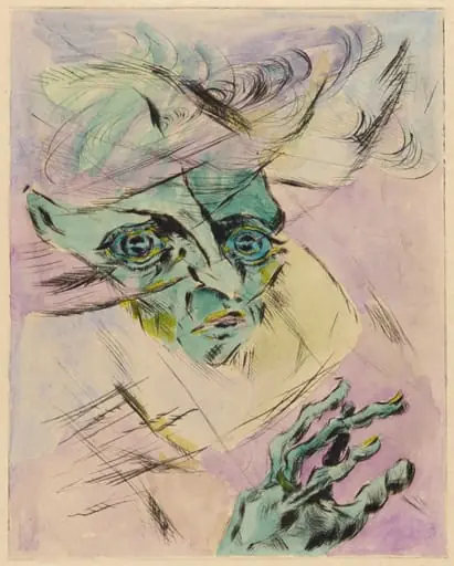 The Great Anxiety (Self-Portrait in Three-Quarter Profile to the Right) (Die große  Angst [Selbstportrat, Kopf im Halbprofil nach rechts])