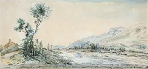 Landskab ved floden Le Drac nær Grenoble