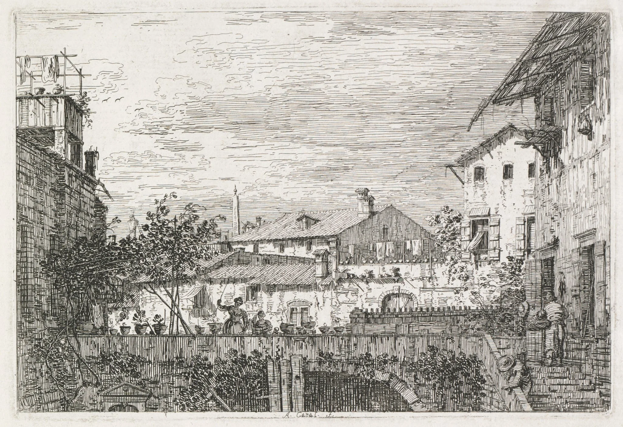 Views:  The Terrace, by Canaletto, 1740