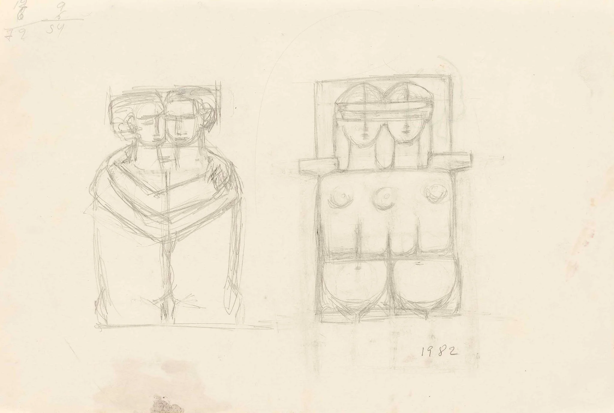 Μελέτη για γλυπτό - Ζευγάρι, by Alex Mylona, 1982