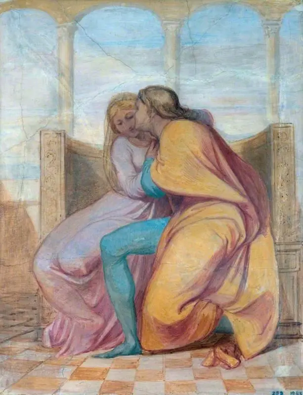 Paolo and Francesca (sketch for a mural in the Villa Carreggi)