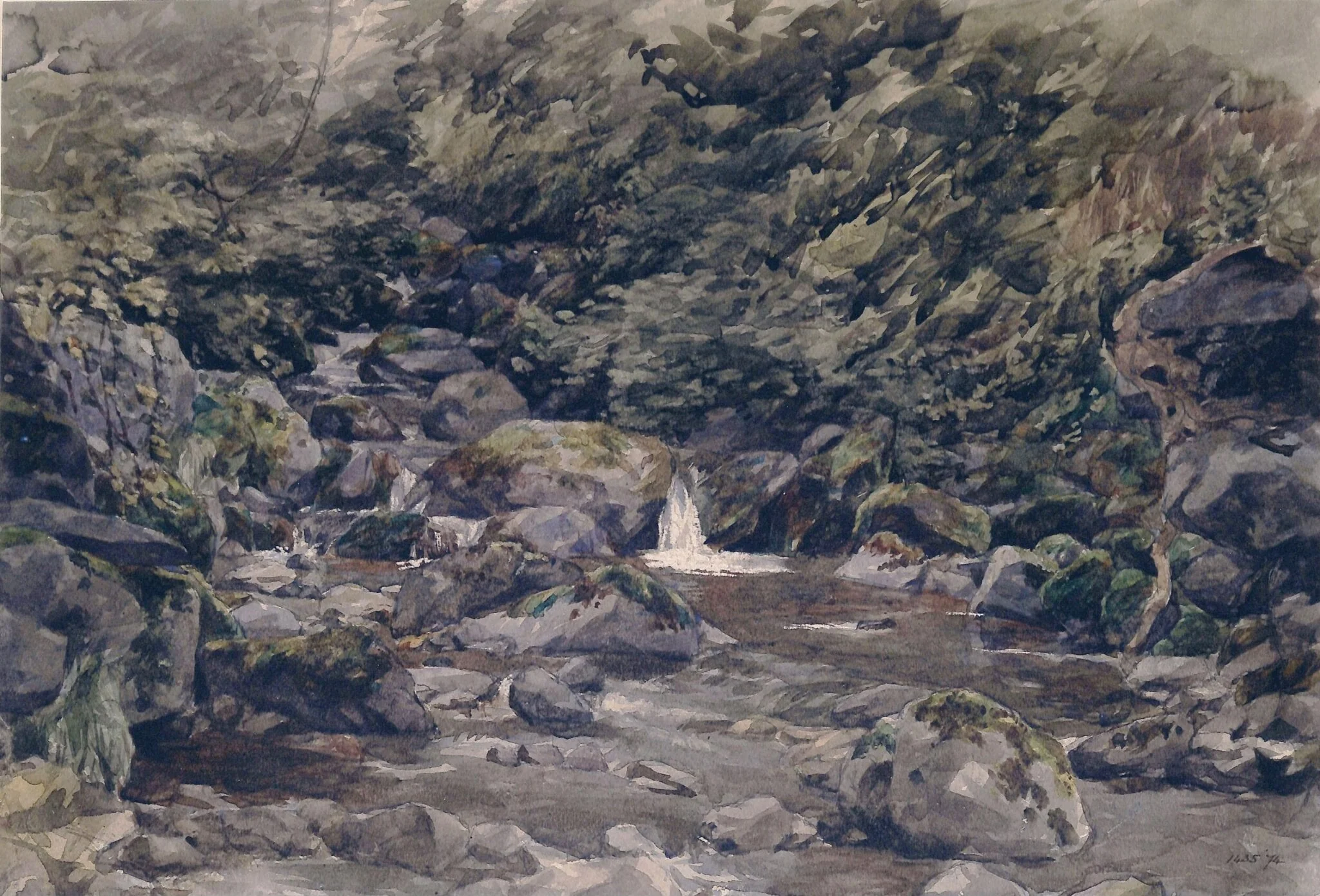 Mountain Stream with Trees