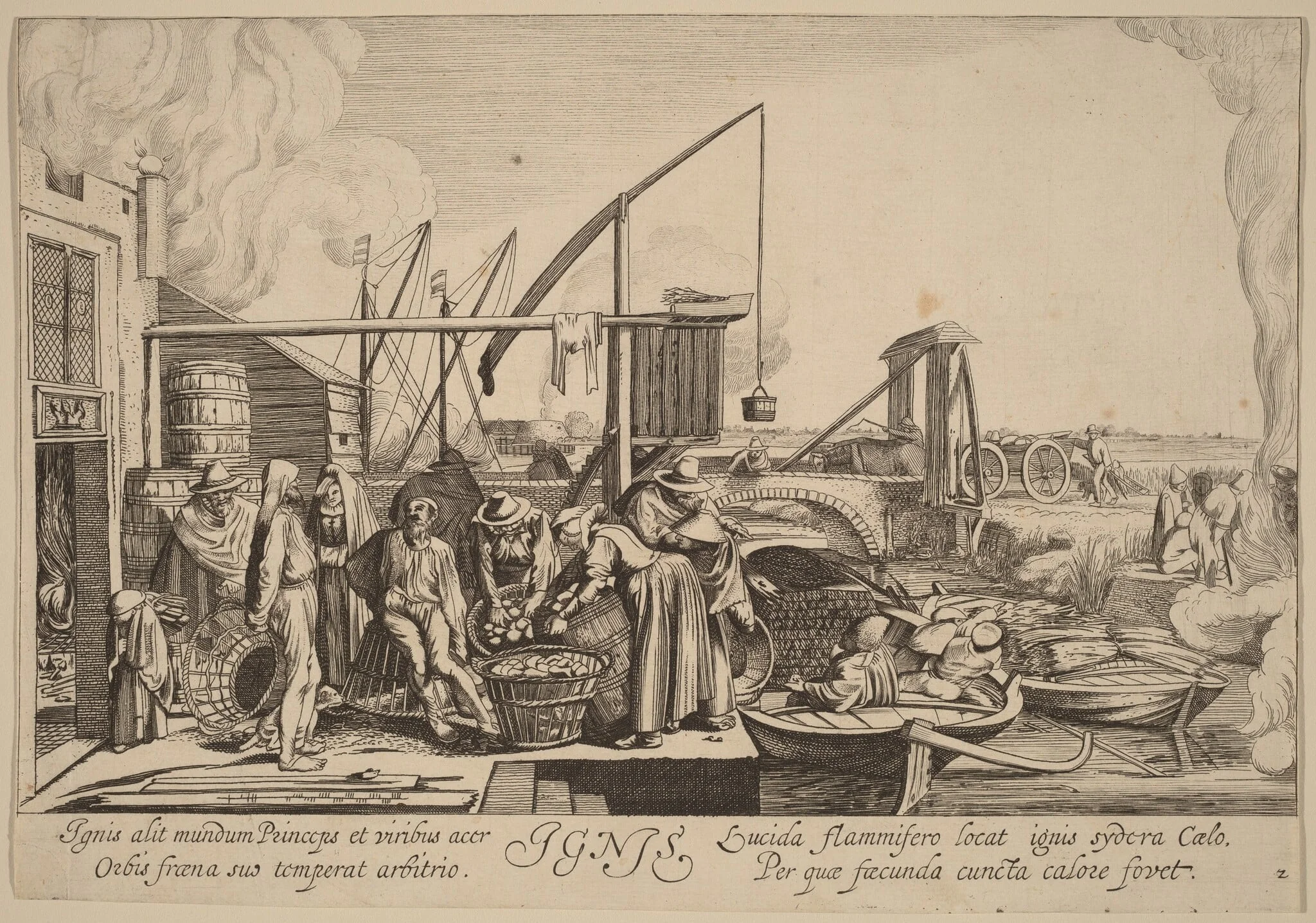 Fire, by Jan van de Velde, ink, 1617