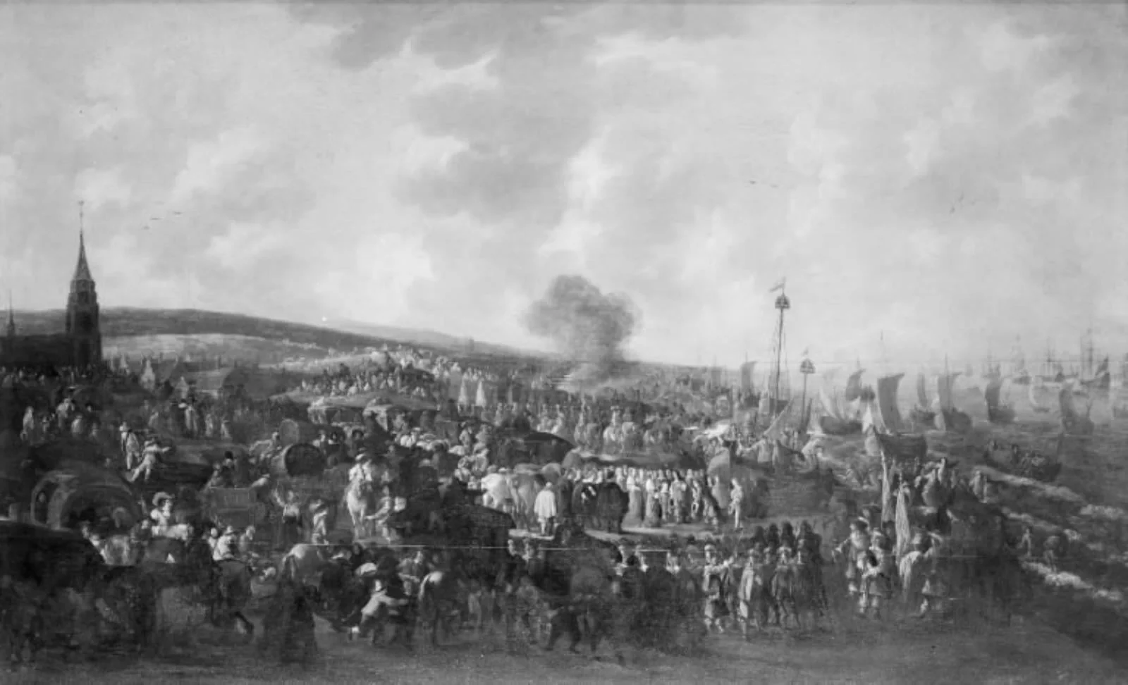 Charles II of England Embarking in Scheweningen May 23, 1660, by Unknown, 1650