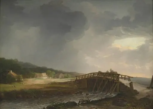 The Bridge across Tryggevælde River with a View of Køge, Zealand
