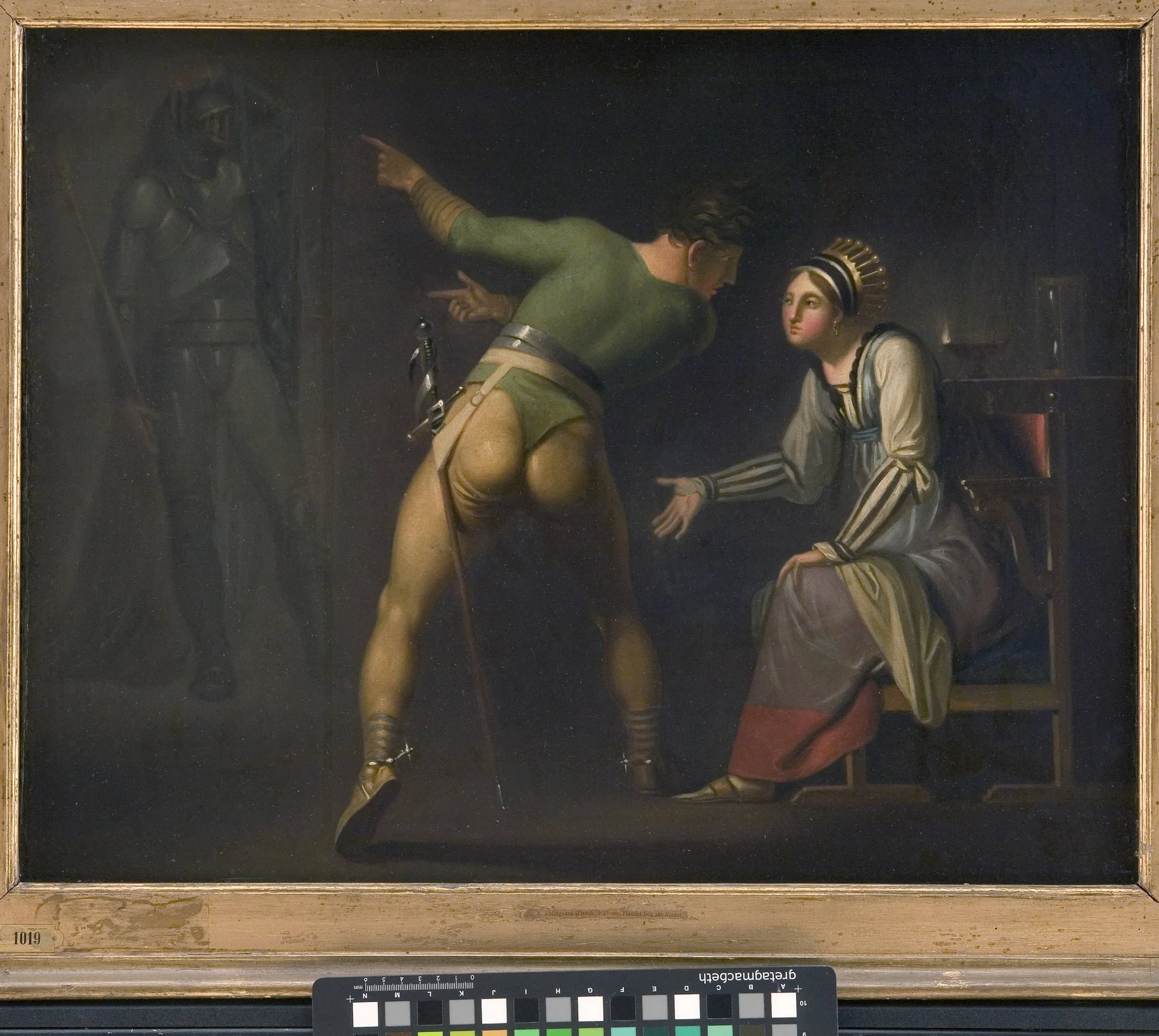 Hamlet and his Mother. Episode from Shakspeare's Hamlet, by Unknown, 1750