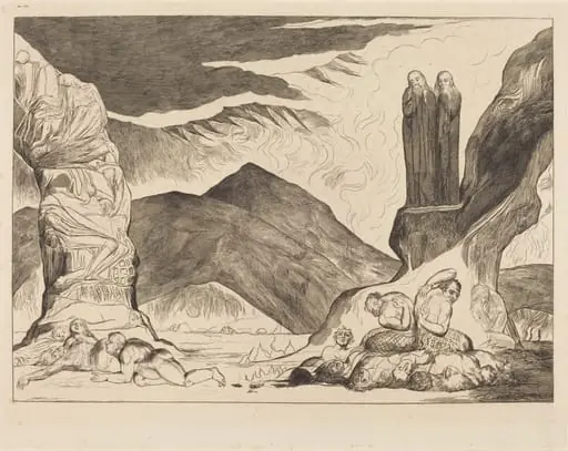 The Circle of the Falsifiers: Dante and Virgil Covering their Noses because of the st