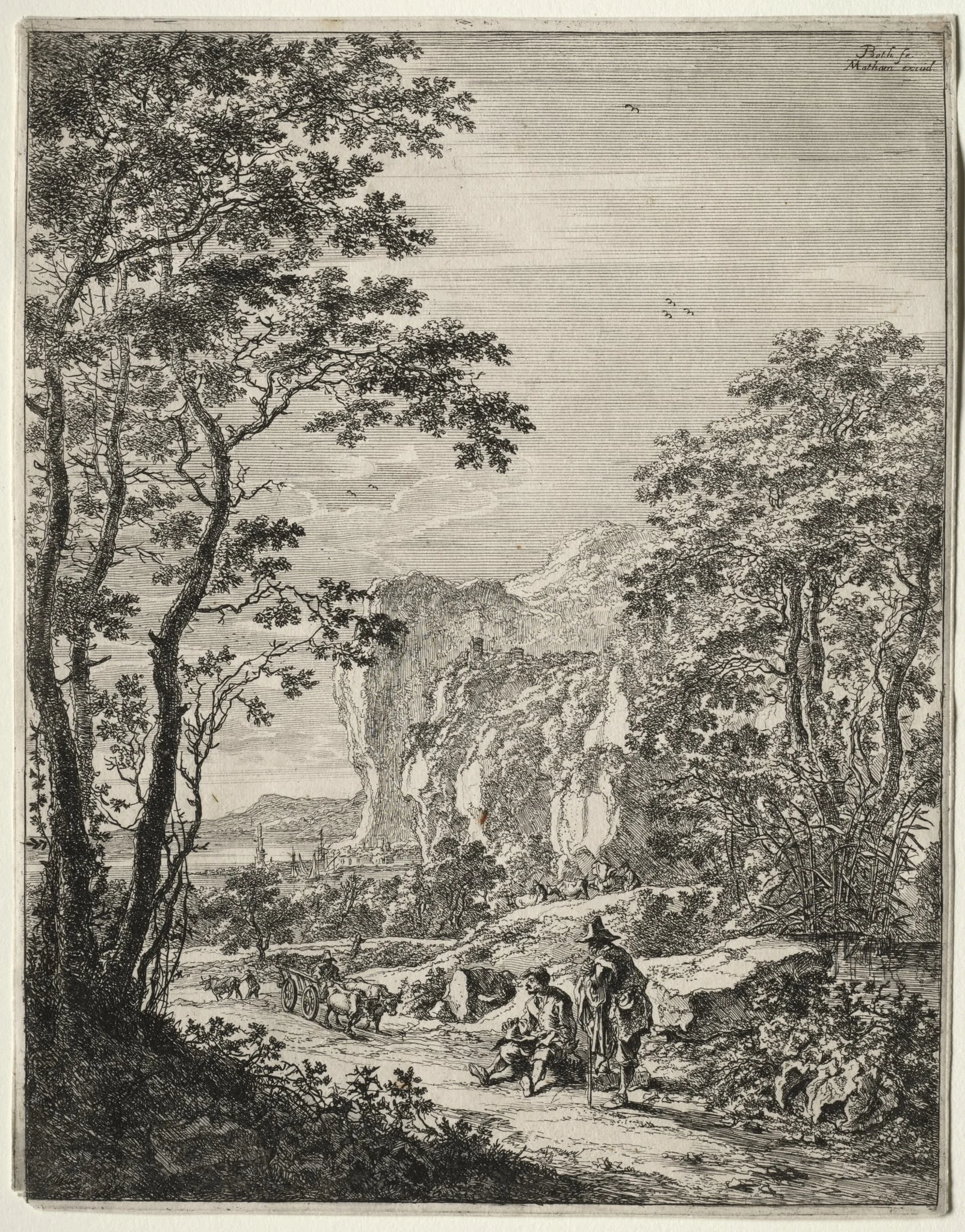 Ox-Cart. View between Ancona and Sinigaglia, by Jan Both, 1644