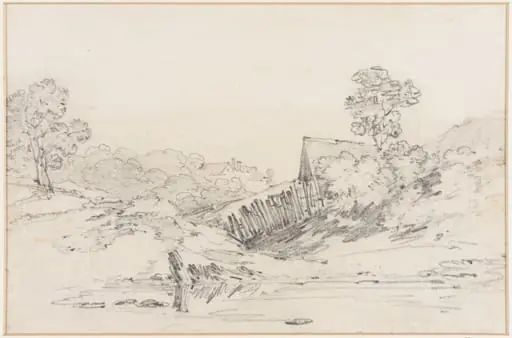 Cottage and landscape at Chirk, North Wales