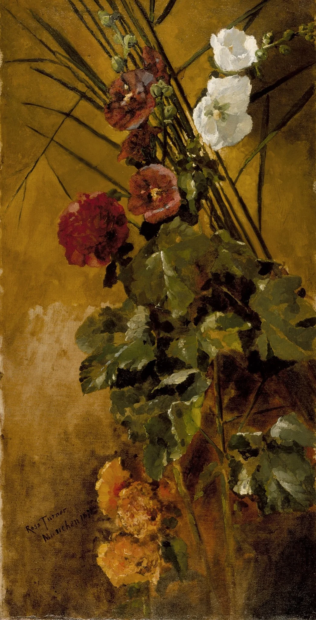 Hollyhocks, by Ross Turner, unspecified, 1888