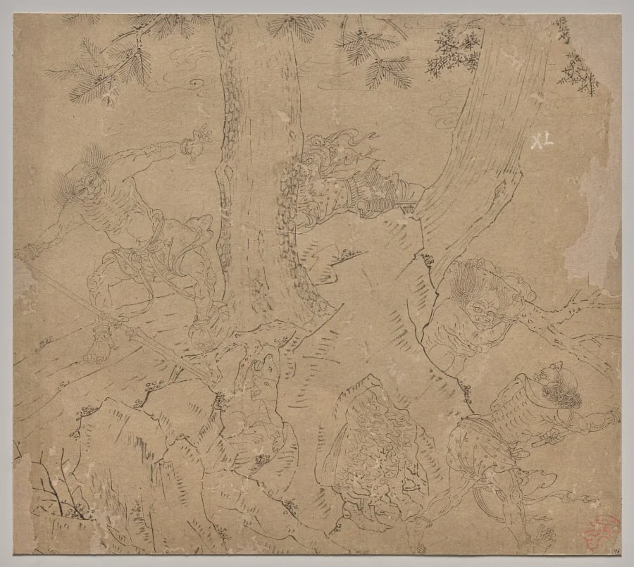 Album of Daoist and Buddhist Themes: Search the Mountain: Leaf 46, by Unknown, unspecified, 1204