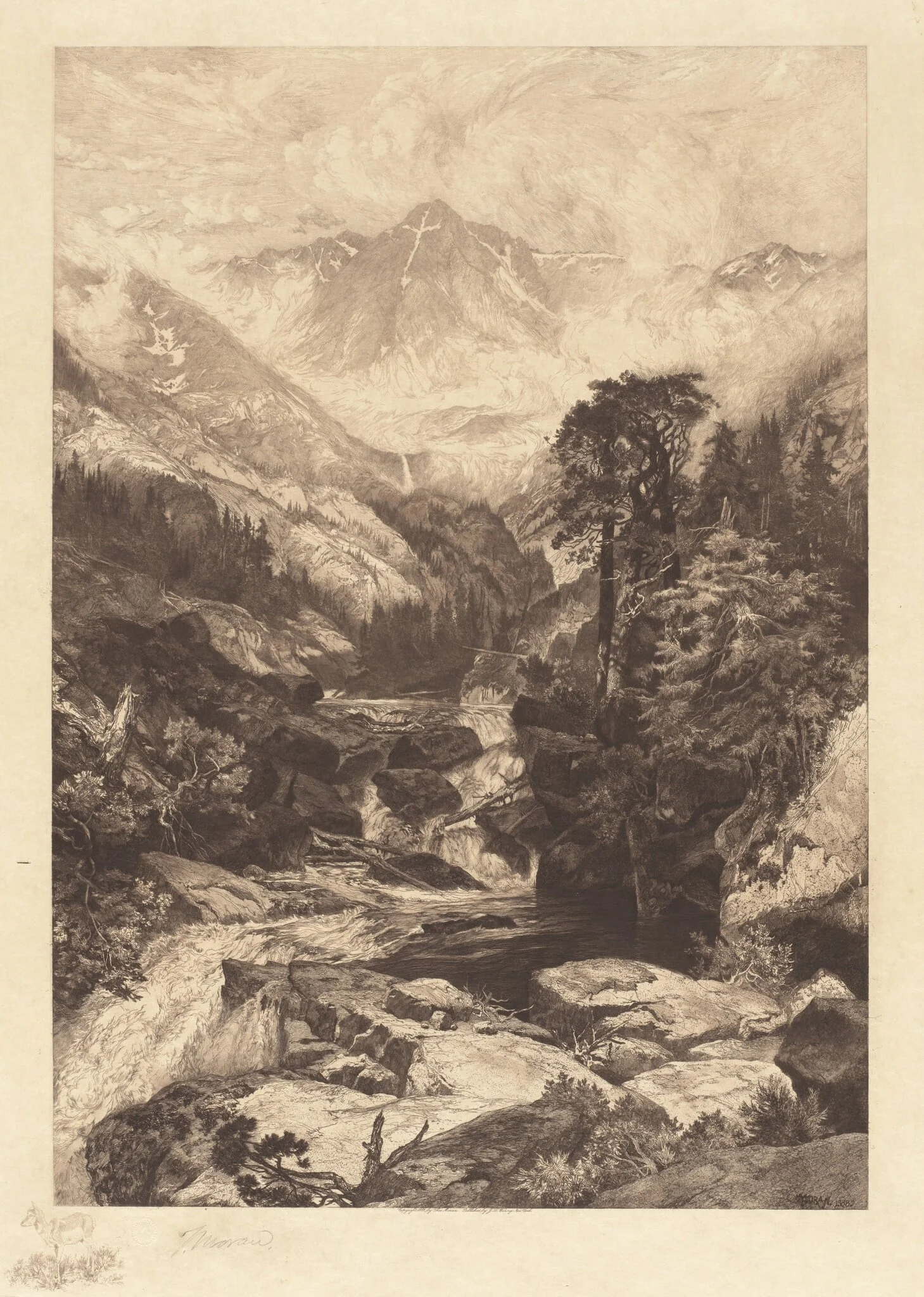 Mountain of the Holy Cross, Colorado, by Thomas Moran, ink, 1888