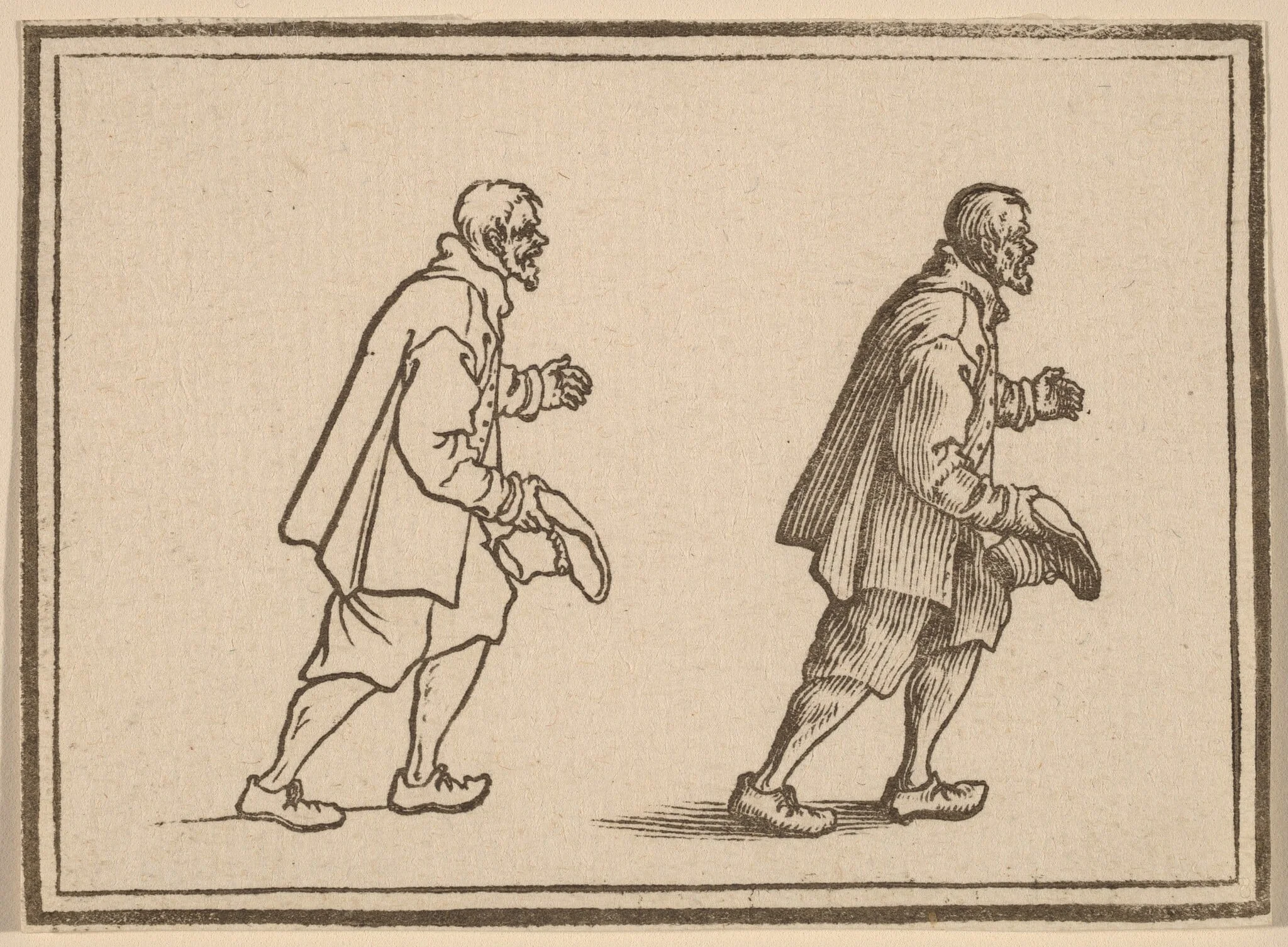 Peasant with Hat in Hand, by Edouard Eckman, ink, 1621