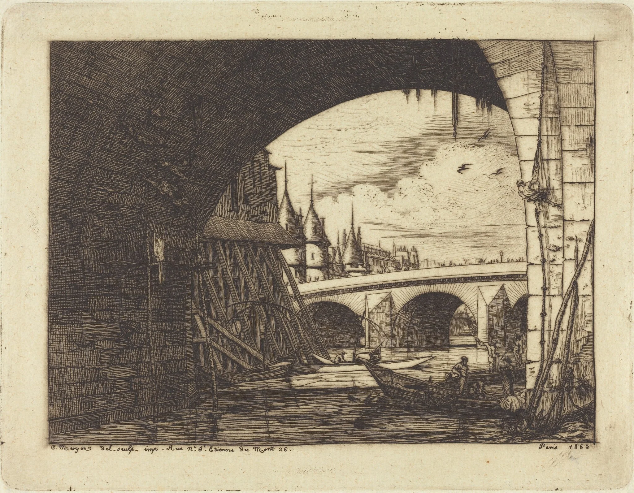 L'arche du Pont Notre-Dame, Paris (An Arch of the Notre-Dame Bridge, Paris)