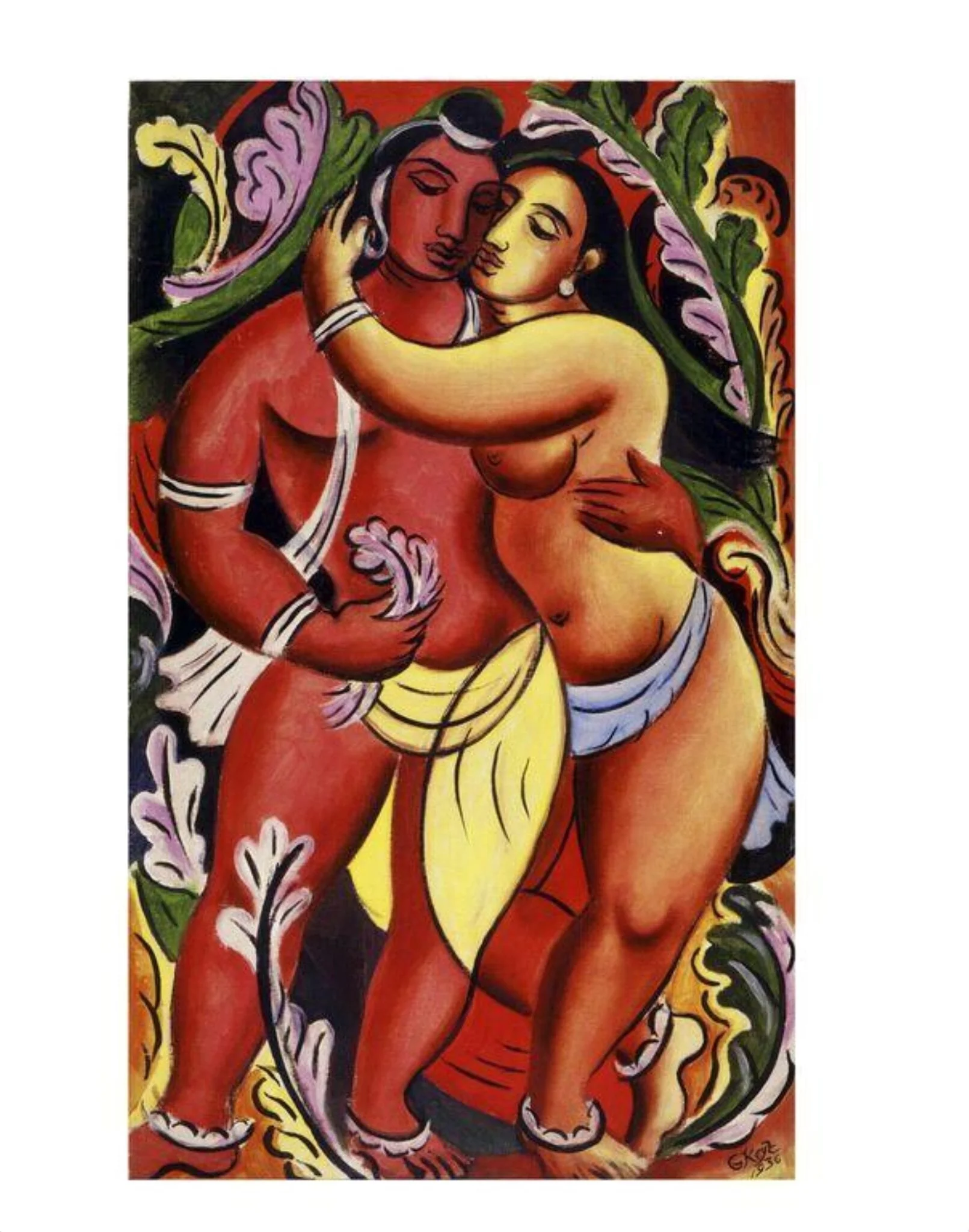 Sringara Rasa, by George Keyt, paint, 1956