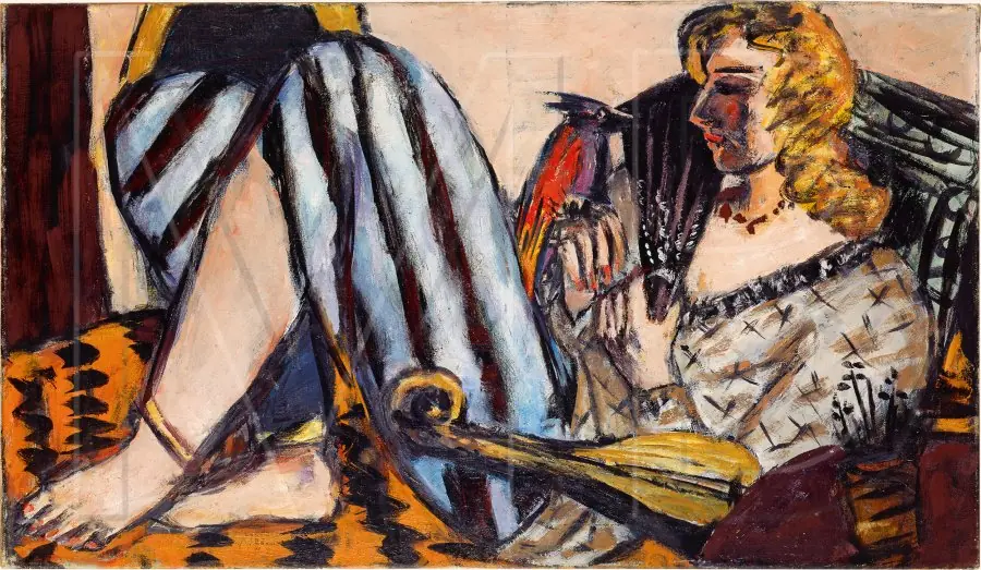 Woman with Red Rooster