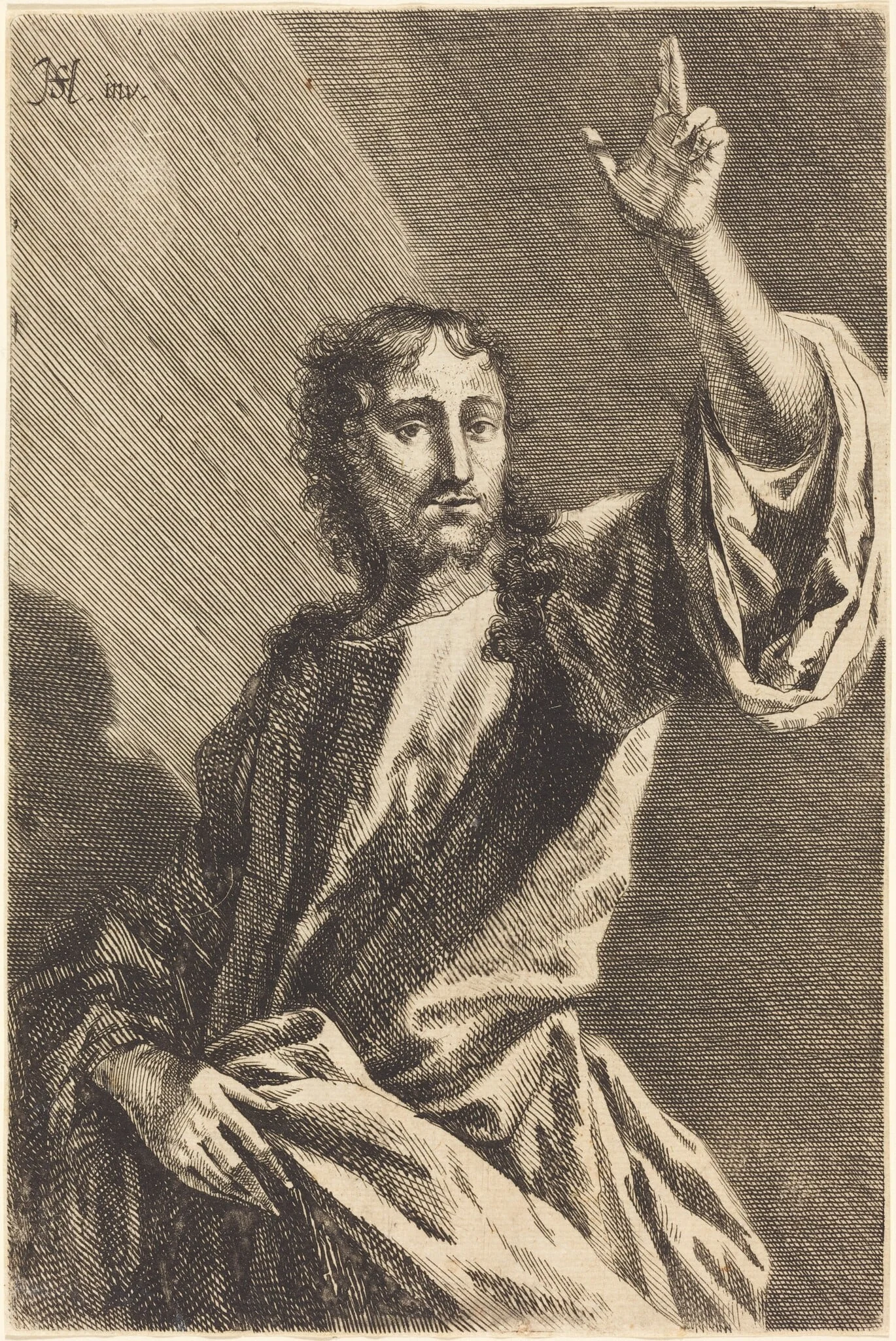 Christ the Savior, by Gabriel Ehinger, ink, 1680