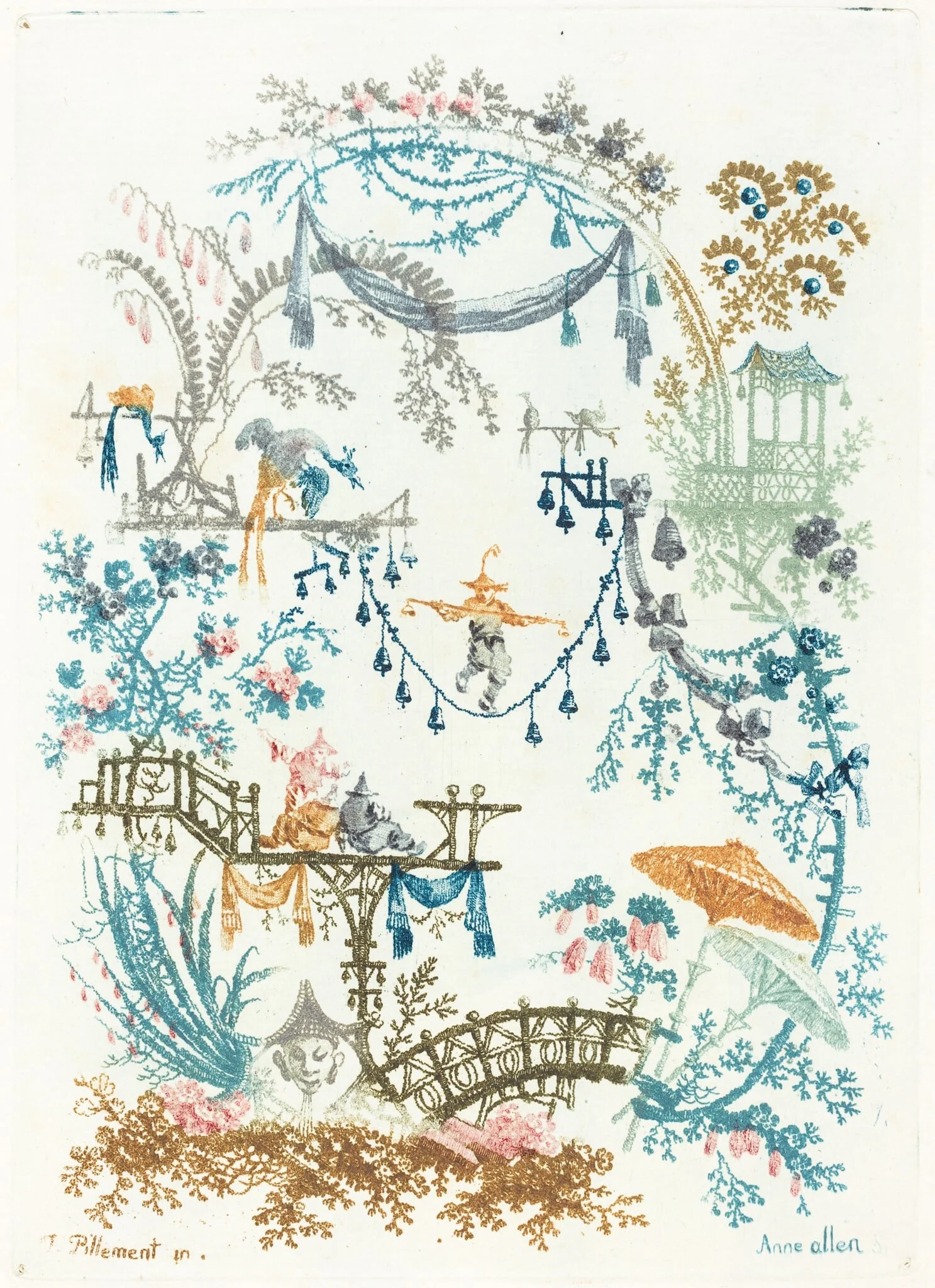 Arabesque with a Tightrope Walker, by Anne Allen, ink, 1795