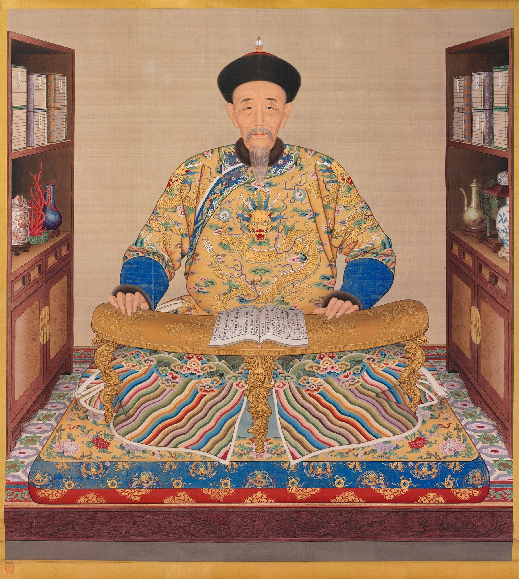 清康熙书房坐像, by Unknown, unspecified