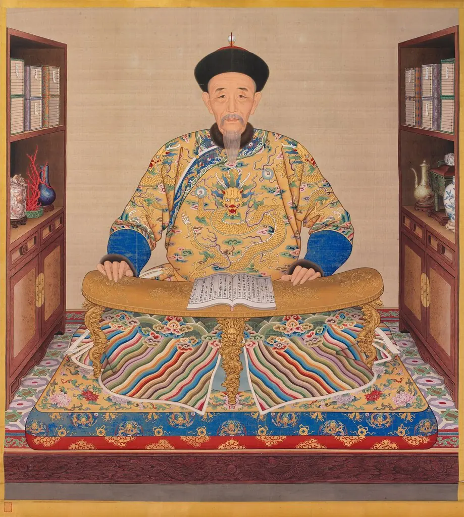 清康熙书房坐像