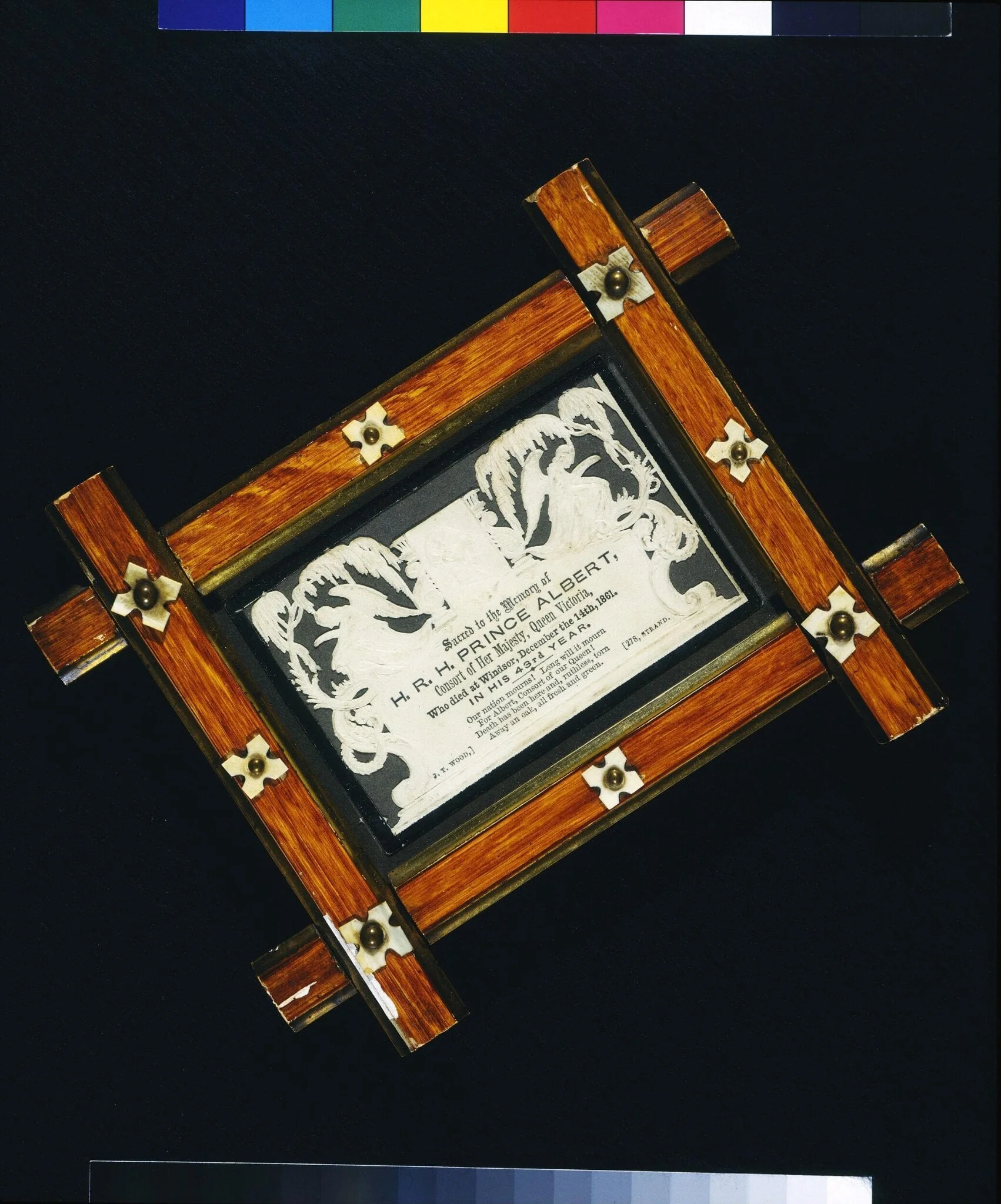 Memorial card for Albert, by J.T. Wood, 1861
