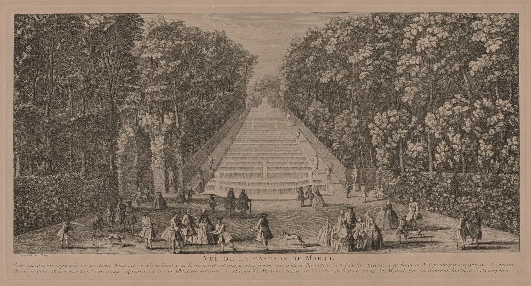 The Cascade at Marli, by Jacques Rigaud, 1727