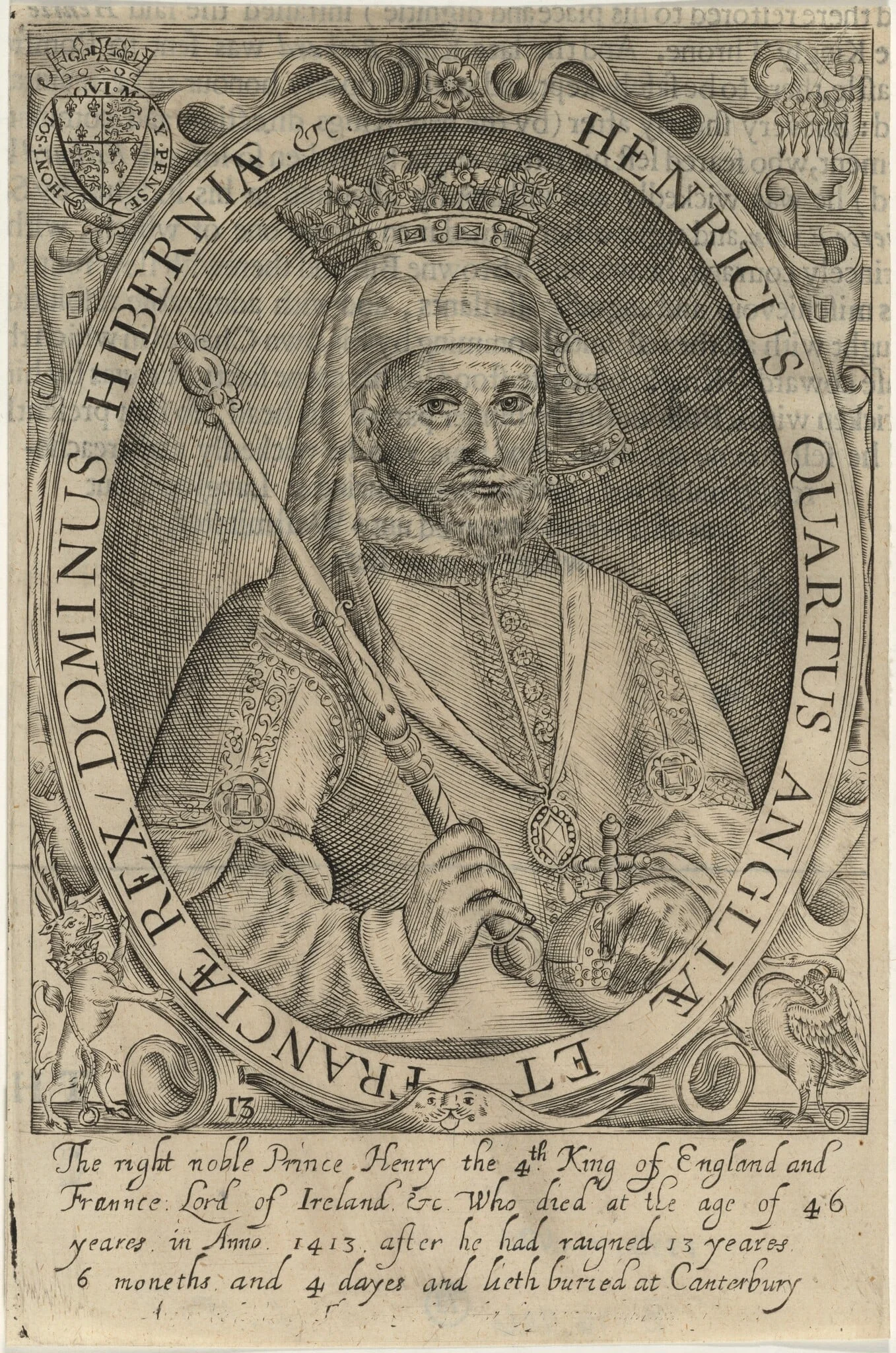 King Henry IV of England, by Renold Elstrack, ink, 1598
