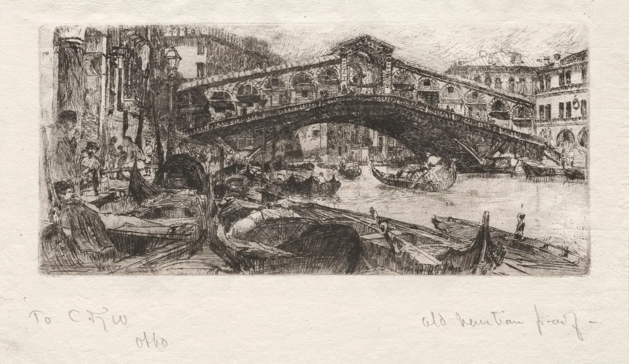 The Rialto, Venice, by Otto Henry Bacher, 1880