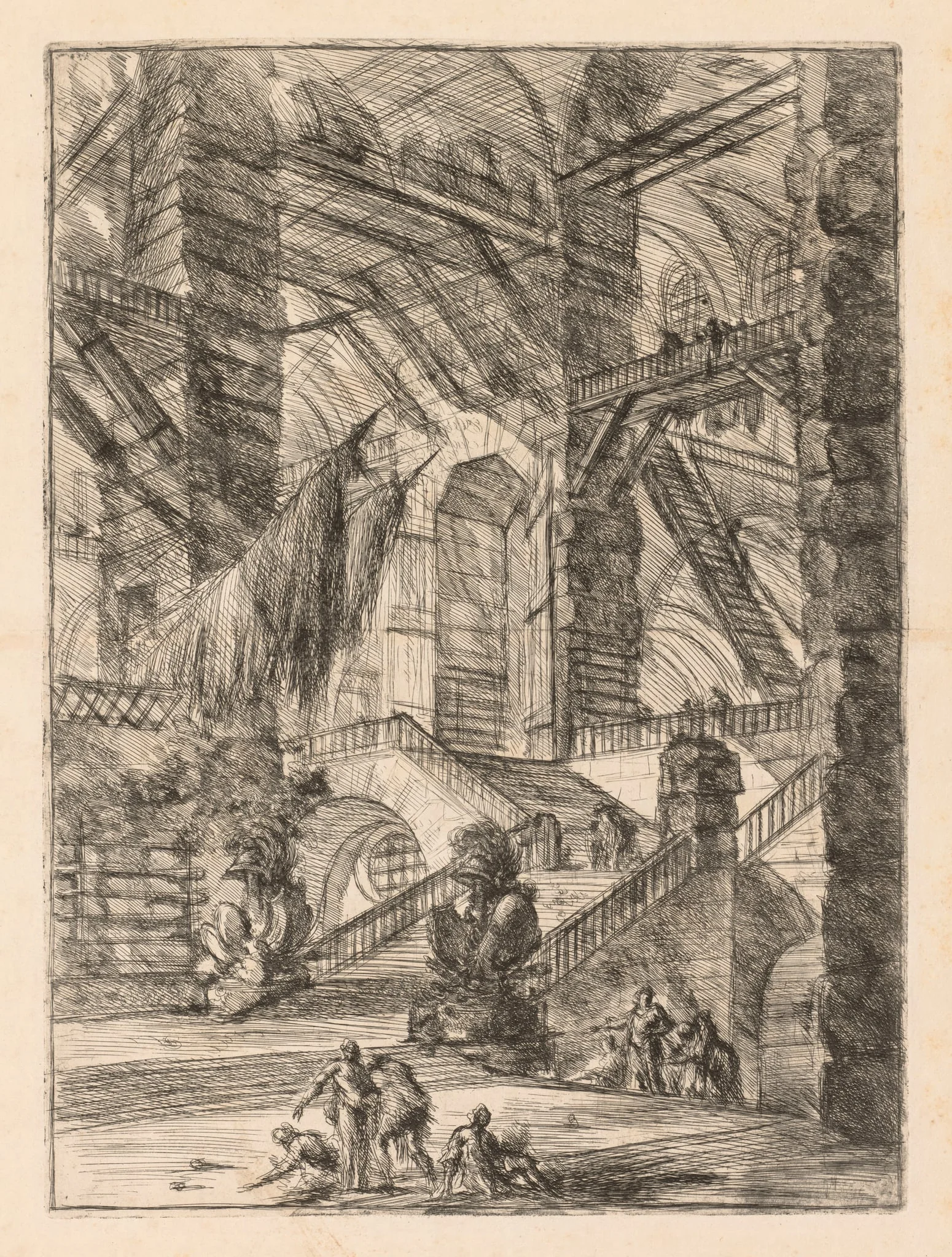 The Prisons:  A Vast Interior with Trophies, by Giovanni Battista Piranesi, 1748