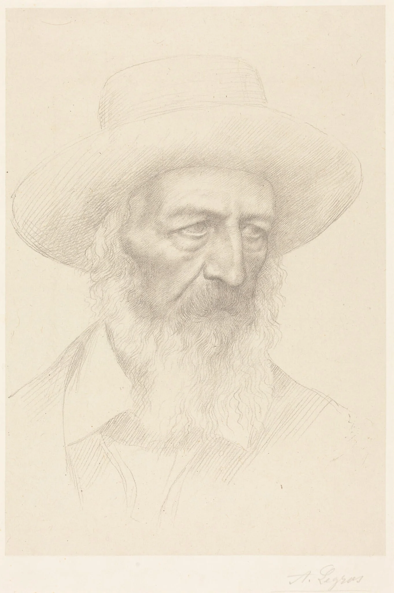 Alfred, Lord Tennyson, by Alphonse Legros, ink, 1874