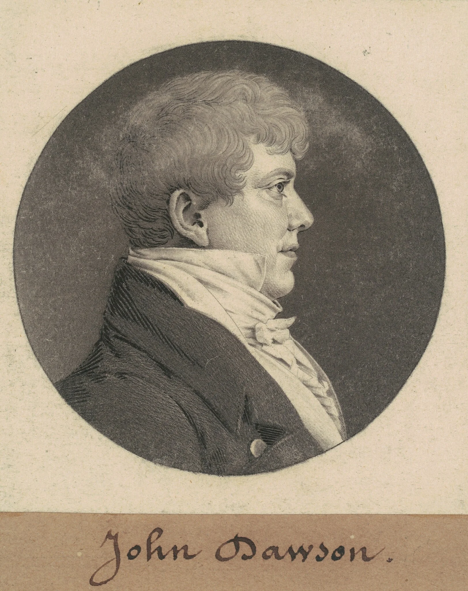 John Dawson, by Charles Balthazar Julien Févret de Saint-Mémin, ink, 1809