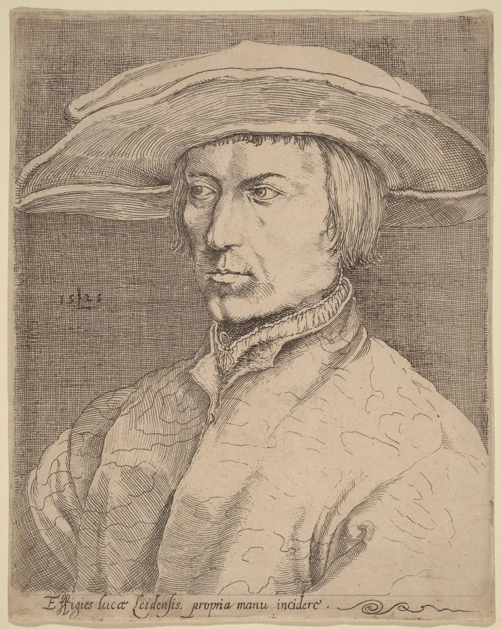 Self-Portrait, by Dutch 16th Century, ink, 1525