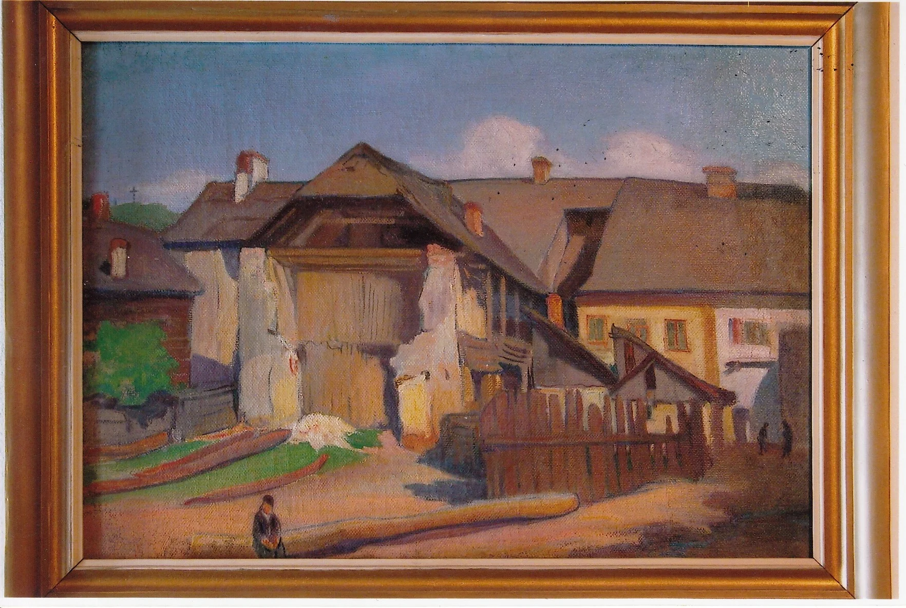 Wall fragment and a boy