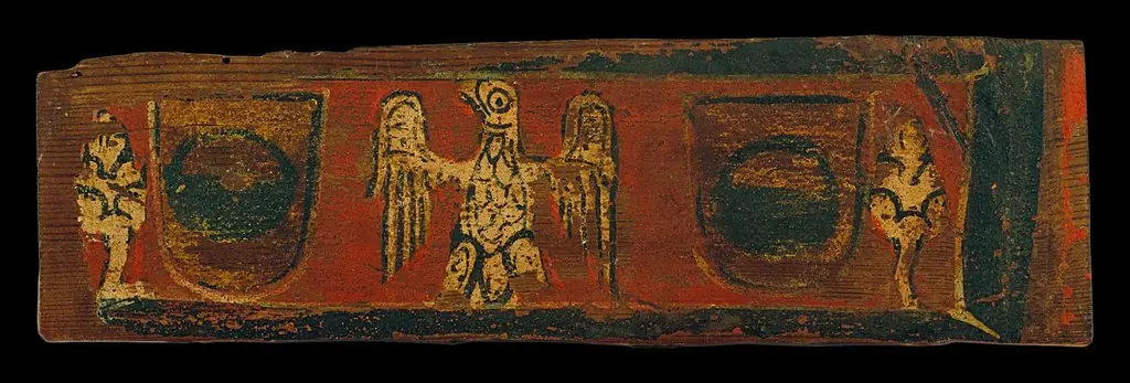Ceiling panel with an eagle between coats of arms of the Caldes family and plant motifs