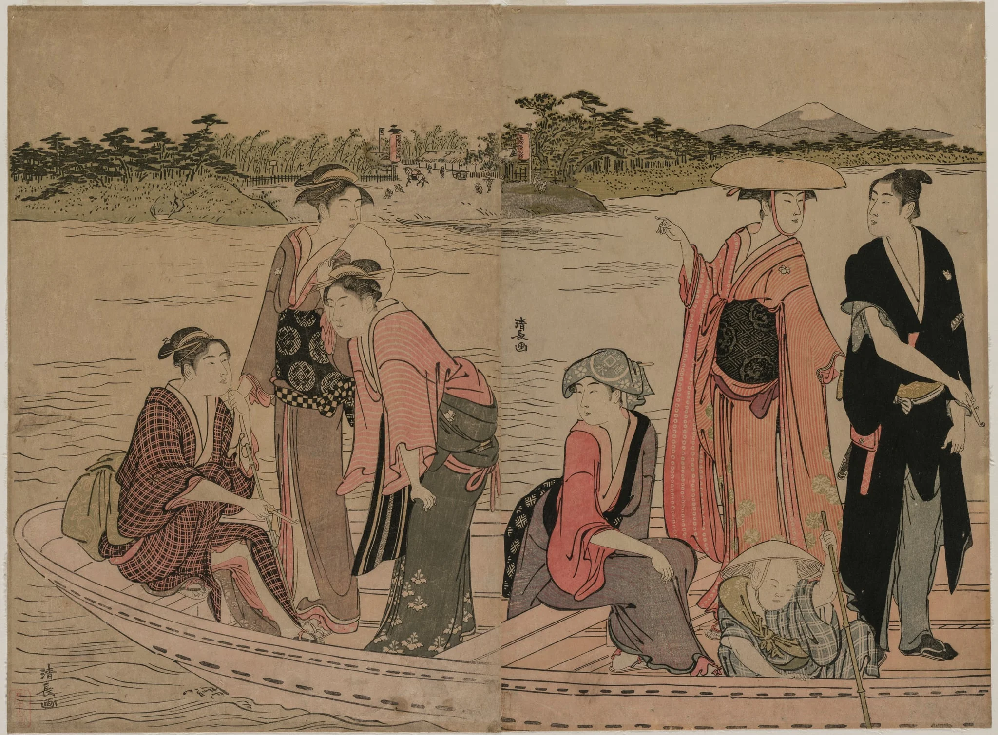 Passengers in a Ferry Boat on the Sumida River, by Torii Kiyonaga, 1784