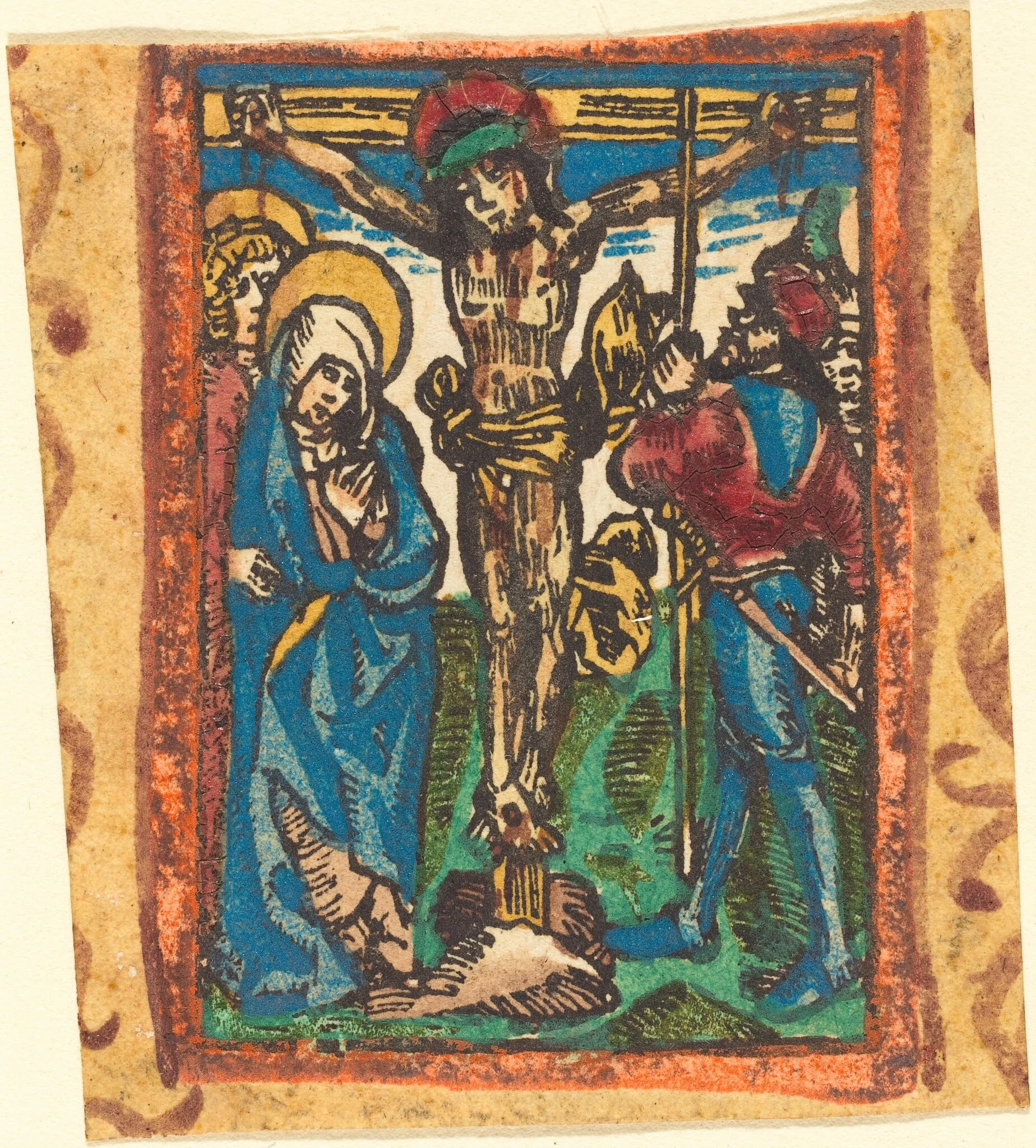 The Crucifixion, by German 15th Century, ink, 1495