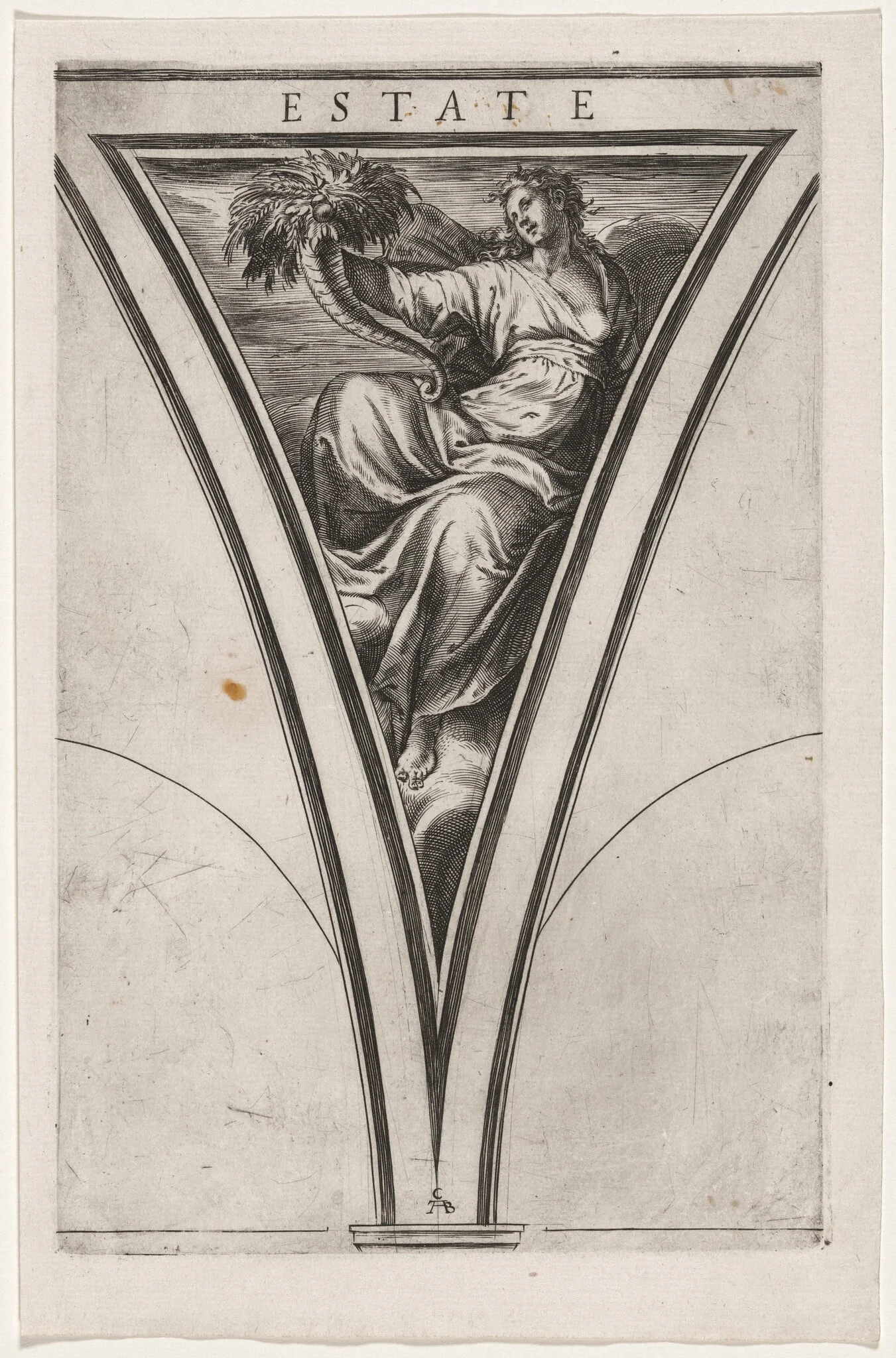 Estate (Summer or Ceres), by Cherubino Alberti, ink, 1600