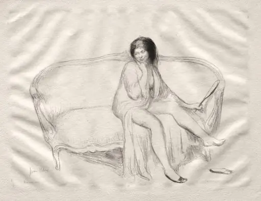 Nude Woman Seated on a Sofa