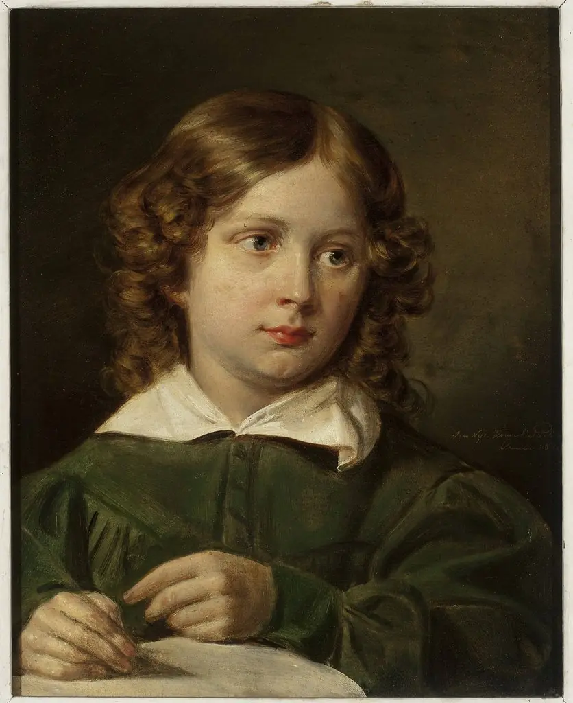 Portrait of a writing child