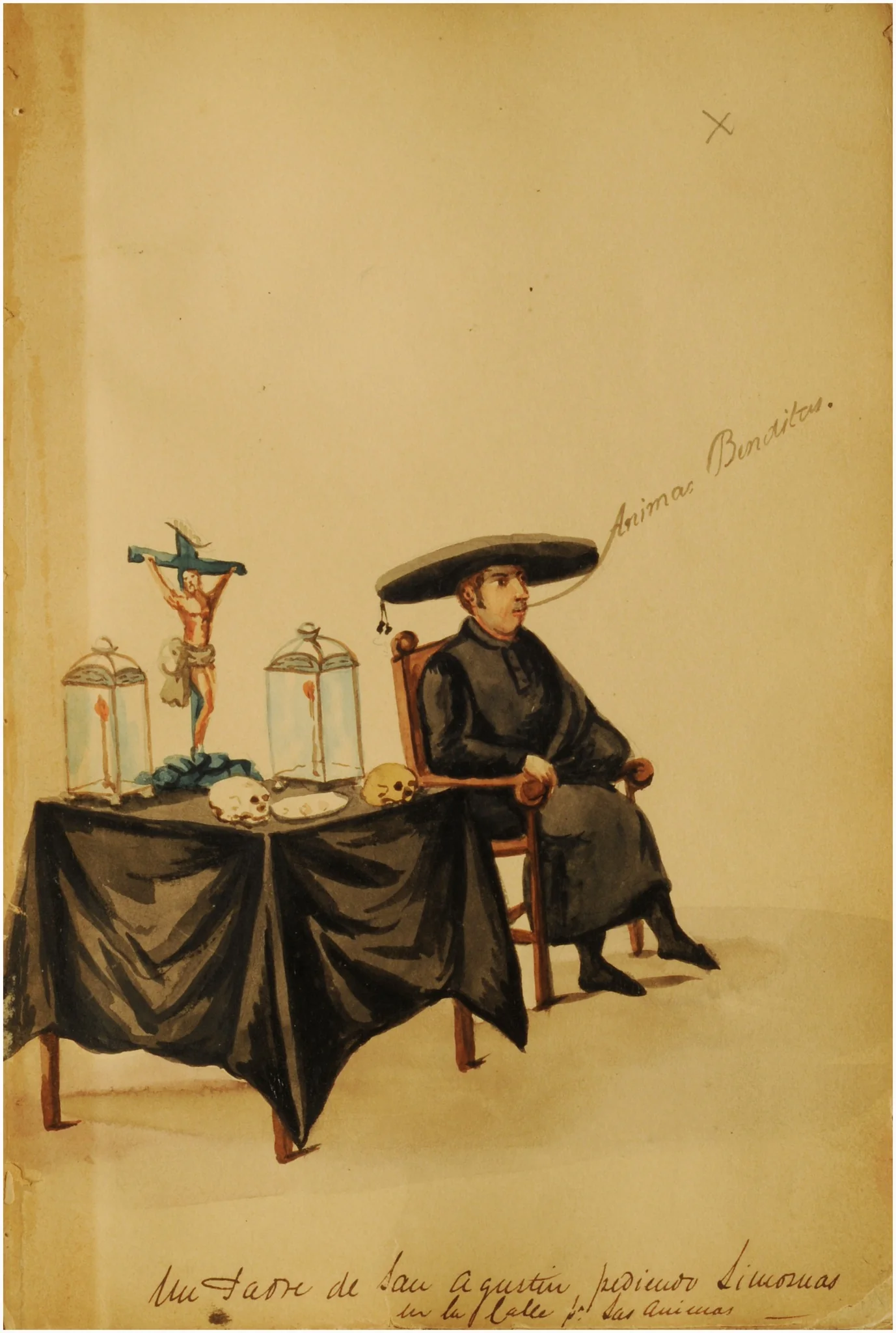 Un padre de San Agustín, by Pancho Fierro, unspecified, 1853