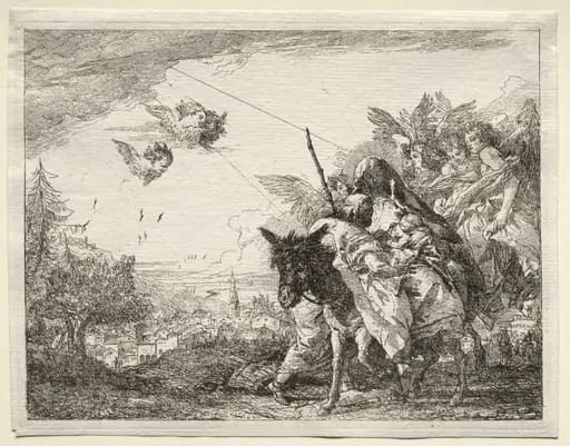 Flight into Egypt:  Joseph Pausing to Gaze at the Infant Christ