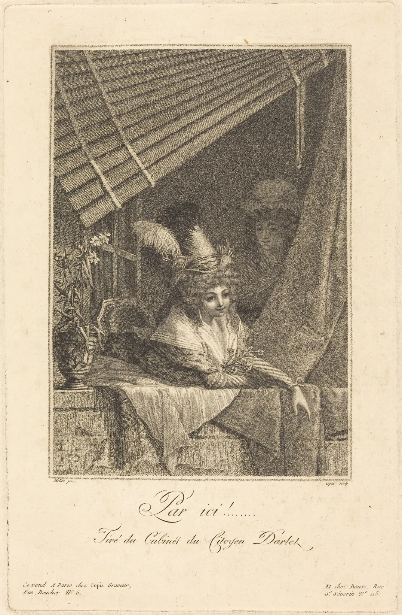 Par ici, by Jacques-Louis Copia, ink, 1782