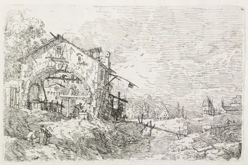 Views:  A Woman Drawing Water under an Arch