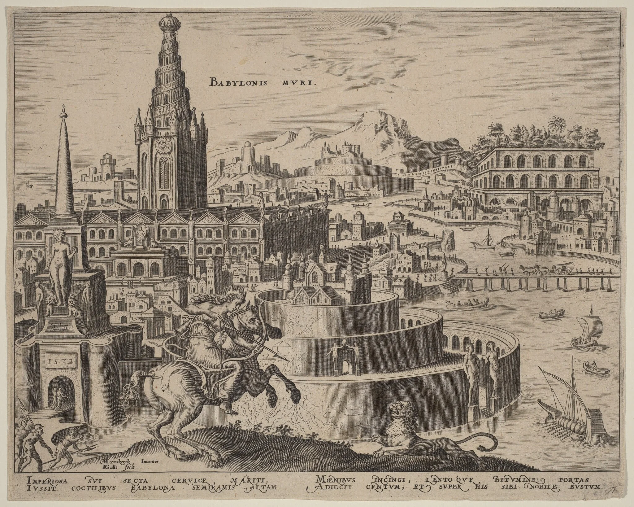 Babylonis Muri (The Walls of Babylon), by Philip Galle, ink, 1572
