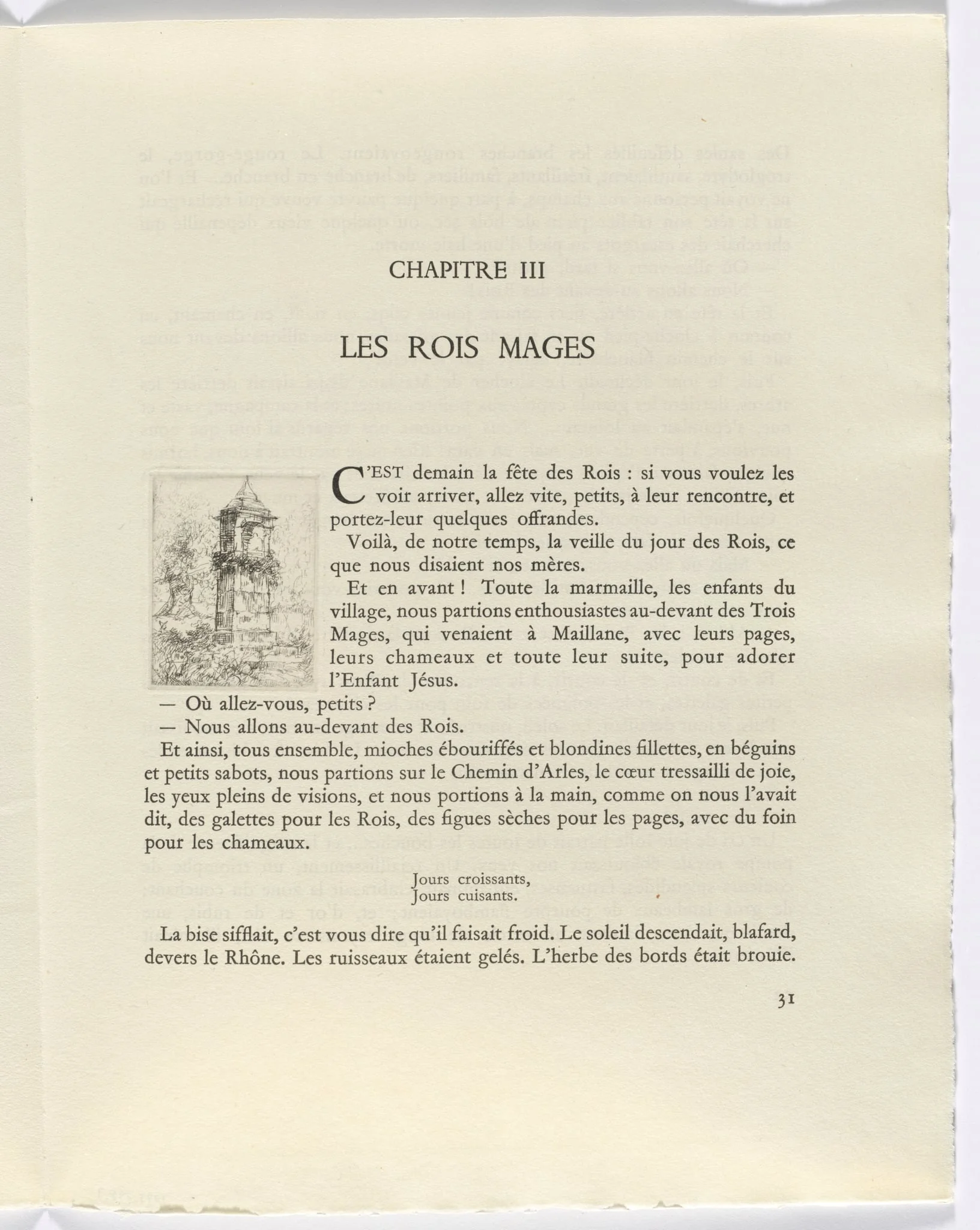 Frédéric Mistral: Mémoires et Recits by Frédéric Mistral: pillar (page 31), by Auguste Brouet, 1937
