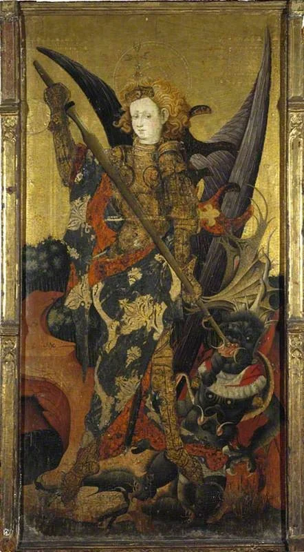 Saint Michael Vanquishing the Devil, by Unknown, unspecified, 1450