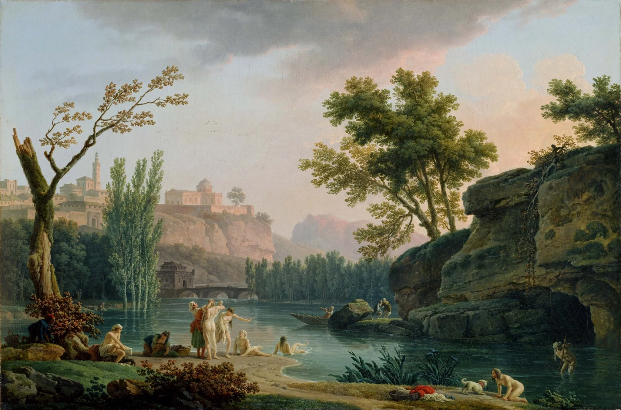 Summer Evening, Landscape in Italy, by Claude-Joseph Vernet, oil, 1773