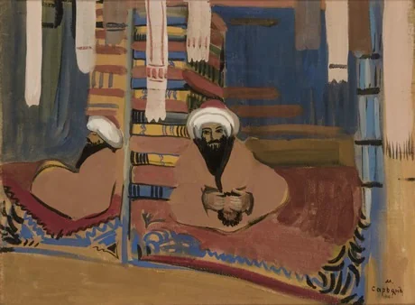 Eastern merchants, by Martiros Saryan, tempera, 1910