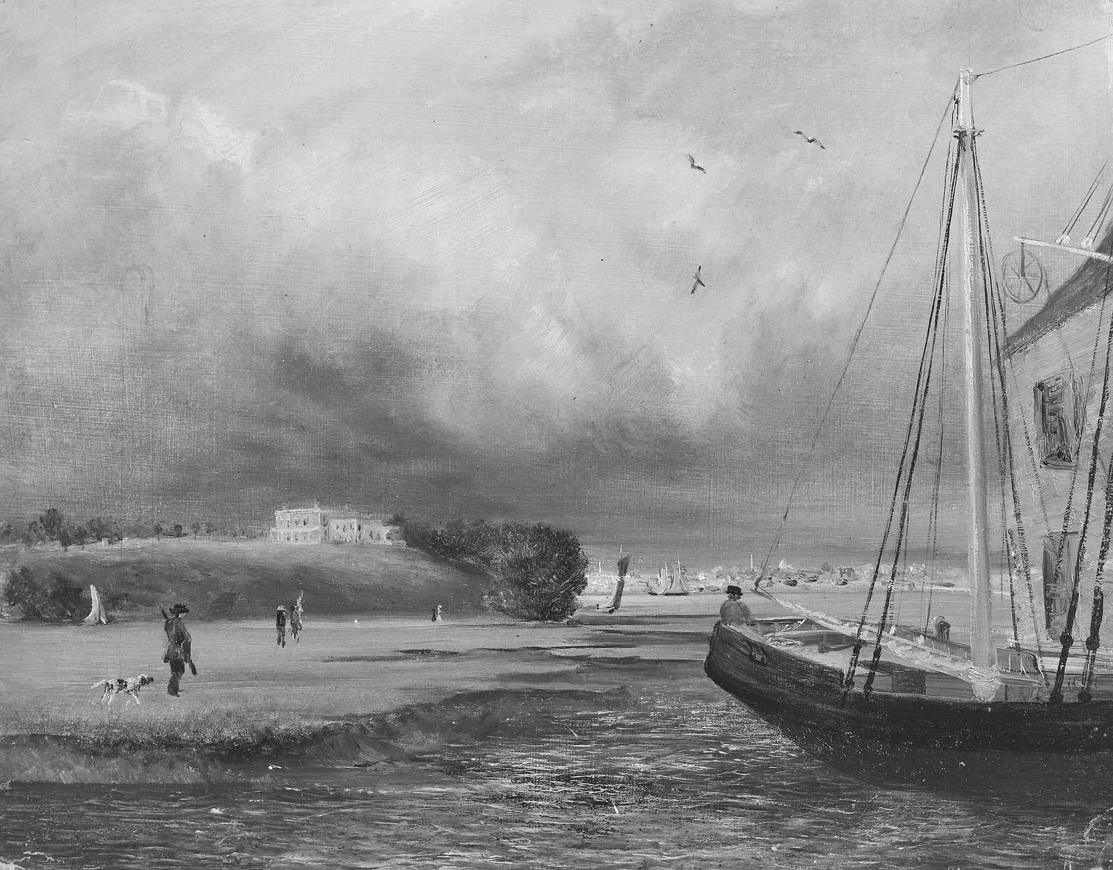 Harbor Overlooked by a Mansion, by John Amory Codman, unspecified, 1865
