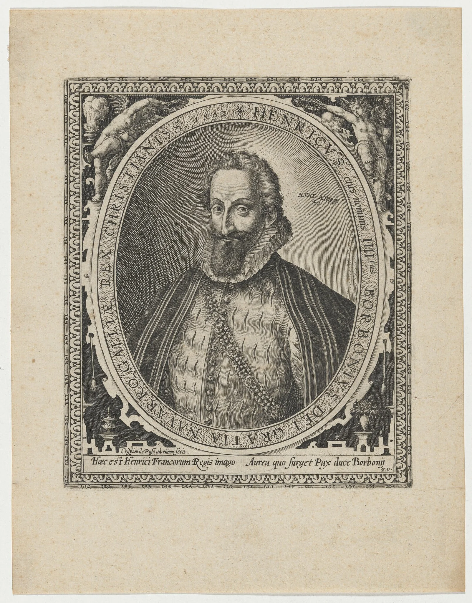 Henry IV, King of France, by Crispijn van de Passe I, ink, 1592